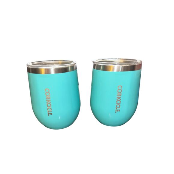 Corkcicle Stemless Wine Glass 12 oz Tumbler With Lid Set of 2 - Picture 1 of 9